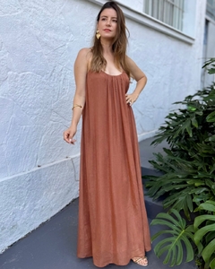 Vestido Chifon Lurex Tarantino - Capuccino - comprar online