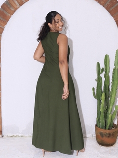 Imagem do Vestido Fenda Rosângela - Verde Militar