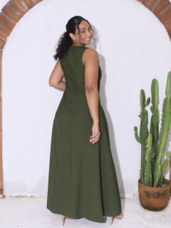 Imagem do Vestido Fenda Rosângela - Verde Militar