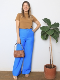Calça Reta Liocel - Azul Médio - loja online