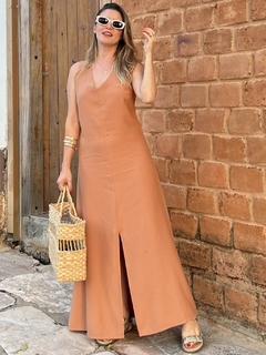 Vestido Fenda Rosângela - Capuccino