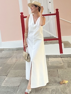 Vestido Fenda Rosângela - Off White - THAÊ