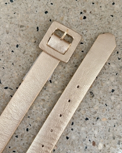 Cinto Couro Fivela Quadrada - Dourado - comprar online