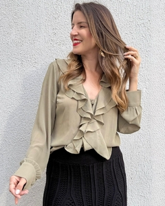 Camisa Babados - Verde Oliva - comprar online