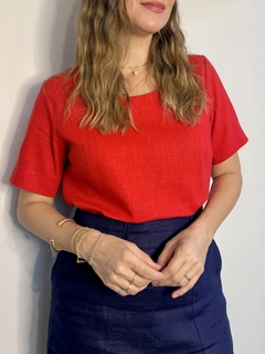 Blusa Linho Mg Jaci - Vermelho - comprar online