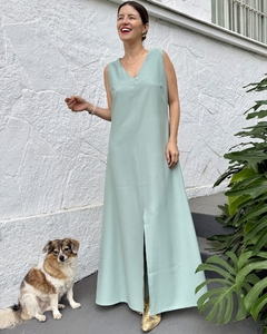 Vestido Fenda Rosângela - Verde Menta - comprar online