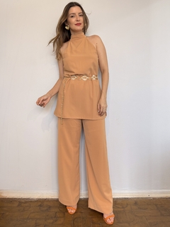 Calça Reta Crepe - Cappuccino - comprar online