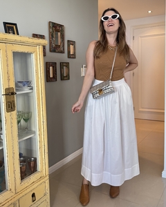 Saia Maxi Midi Tricoline - Off White - comprar online