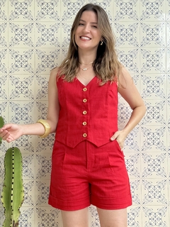 Colete Linho Edy - Vermelho na internet