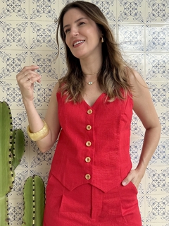 Colete Linho Edy - Vermelho - comprar online