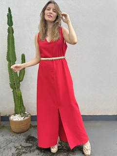 Vestido Fenda Rosângela - Vermelho na internet
