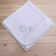 manta de algodón (oveja blanca con celeste) - comprar online