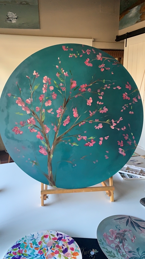 “Sakura en flor” Oleo circular