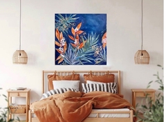 Selva en azules . oleo 80x80