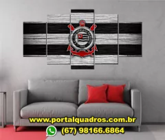 Quadro Mosaico 5 Peças Futebol Corinthians 2
