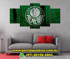 Quadro Mosaico 5 Peças Futebol Palmeiras 2