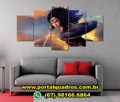 Quadro Mosaico 5 Peças Mulher Maravilha 11