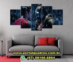 Quadro Mosaico 5 Peças Super Heróis Batman vs Superman 1