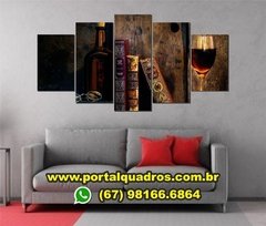 Quadro Mosaico 5 Peças Vinho 3