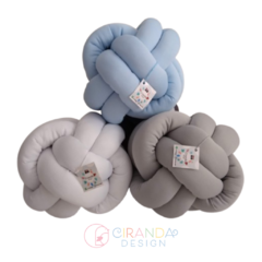 ALMOFADA NÓ 3 UNIDADES (azul bebê, branco e cinza claro)