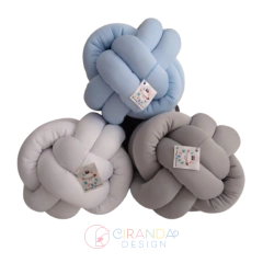 ALMOFADA NÓ 3 UNIDADES (azul bebê, branco e cinza claro)
