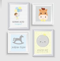 KIT 4 QUADROS CAVALO (N0ME PERSONALIZADO)
