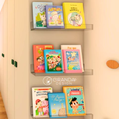 PRATELEIRA ACRÍLICO INVISÍVEL PARA LIVROS INFANTIS (1 UNIDADE) na internet