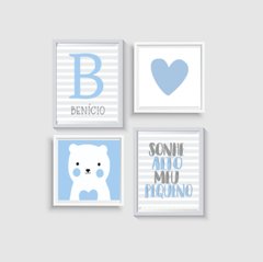 KIT 4 QUADROS URSINHO (NOME PERSONALIZADO)
