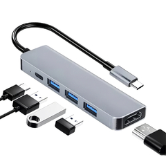 Adaptador Hubs 5 en 1 Soul USB Tipo C ( 3 USB 3.0 - 1 Tipo C - 1 HDMI ) en internet