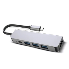 Adaptador Hubs 5 en 1 Soul USB Tipo C ( 3 USB 3.0 - 1 Tipo C - 1 HDMI ) - Arte Digital