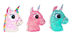 Almohadón Reversible De Unicornio Lentejuelas 50cm