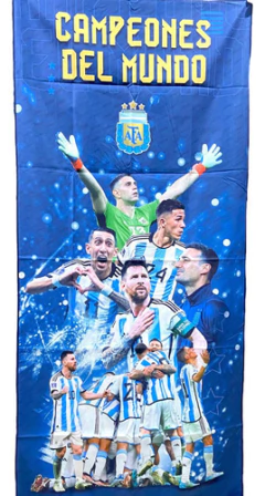 Toallones Argentina Campeón Del Mundo Copa Messi + Estuche