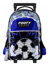 Mochila Carro Footy Pop It 18p Futbol Luz Led Escolar
