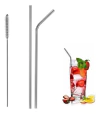 Sorbetes Set X2 Acero In. Metal Pajita Cepillo Reutilizable