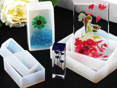 Kit Moldes Silicona Resina Rectangular Cuadrados X11 Bijou - comprar online