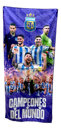 Toallones Argentina Campeón Del Mundo Copa Messi + Estuche