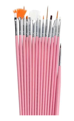 Set 15 Pinceles P/decoracion Uñas Gel Semipermanente Nail - NICVALGROUP