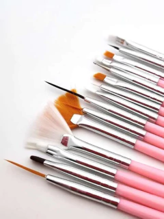 Set 15 Pinceles P/decoracion Uñas Gel Semipermanente Nail