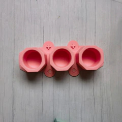 Molde Silicona X3 Macetas Chocolate Yeso Acrílico Cemento