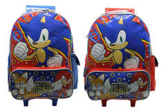 Mochila Escolar Con Carro Sonic 18p Lic. Oficial 3d