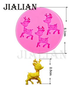 Molde Silicona X 3 Renos Navidad Fondant Chocolate Porcelana - NICVALGROUP