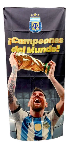 Toallones Argentina Campeón Del Mundo Copa Messi + Estuche