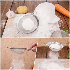 Set X 3 Coladores Tamizadores De Acero 6 -8 -10 Repostería - NICVALGROUP