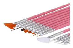 Set 15 Pinceles P/decoracion Uñas Gel Semipermanente Nail - tienda online
