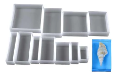 Kit Moldes Silicona Resina Rectangular Cuadrados X11 Bijou