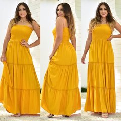 Vestido Longo Moda Boho Solto Com Elastex Tam Único Alcinha - NSLMODA