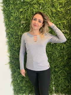 BLUSA VISCOLYCRA MESCLA DECOTE - Equilive