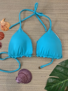 TOP CORTININHA DUPLA FACE C/ PING AZUL COQUEIROS - comprar online