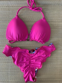 TOP CORTININHA DUPLA FACE C/ PING BRANCO FOLHAS COLORIDAS - comprar online