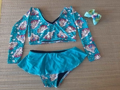 CONJUNTO PROTEÇÃO UV INFANTIL MANGA LONGA SAIA